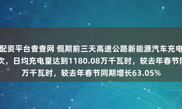 配资平台查查网 假期前三天高速公路新能源汽车充电次数超过140万次，日均充电量达到1180.08万千瓦时，较去年春节同期增长63.05%